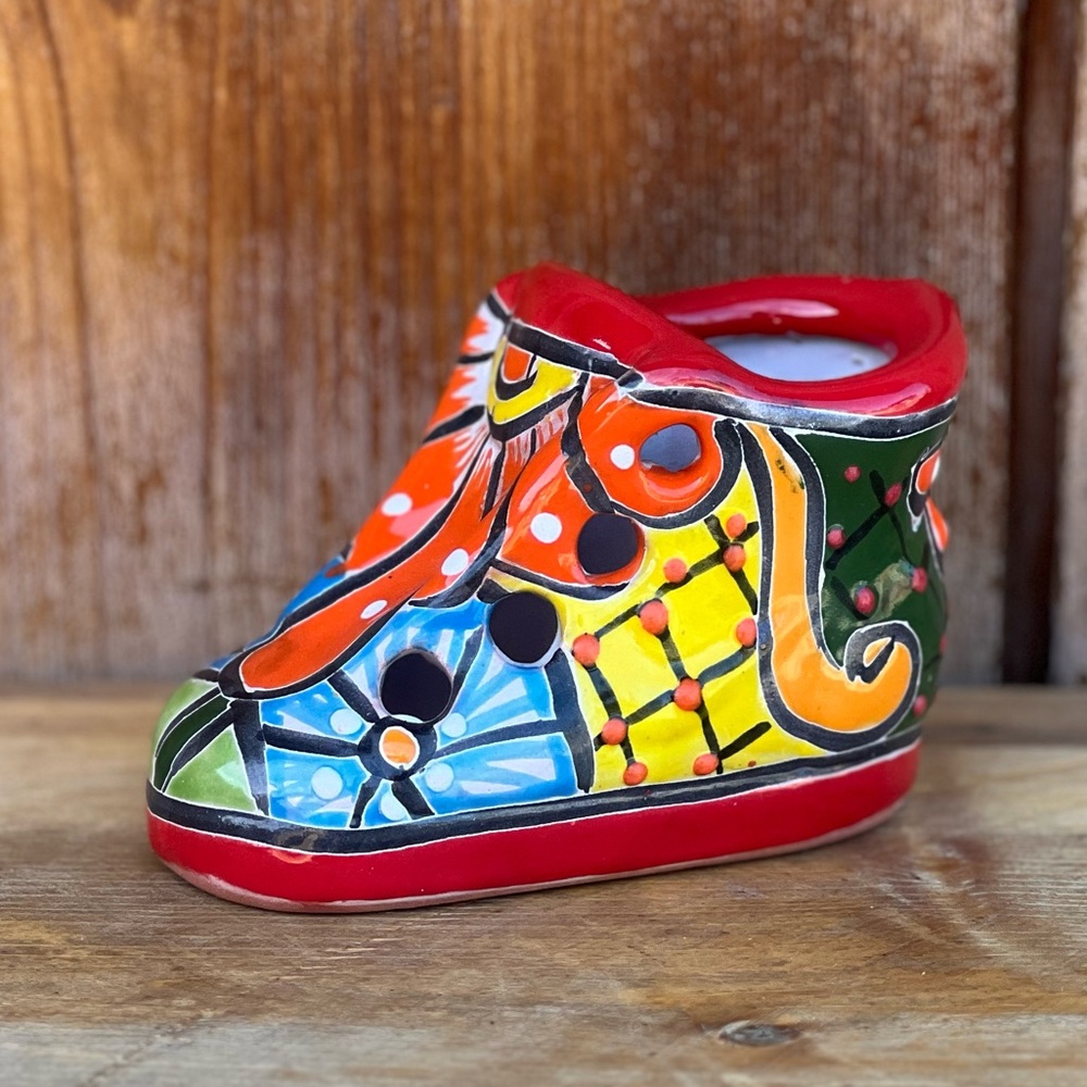 MEXICAN Talavera style shoe planter - Picture 3 of 11